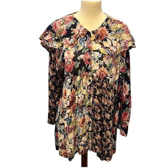 TAKEAWAY | floral button down blouse L - Picture 1 of 7